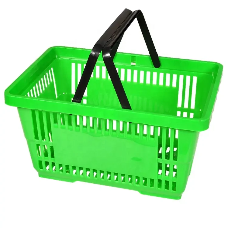 Eco Handled Wholesale Supermarket Store Grocery Plastic 20L Shopping Basket Baskets In Retail With Handles