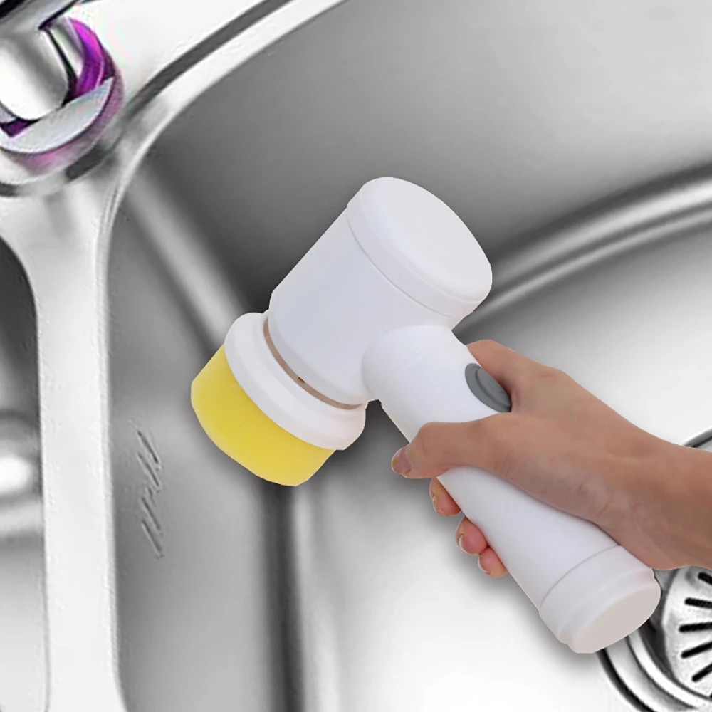 5-in-1 Magic Battery Powered Scrubber Electric Cleaning Brush For Kitchen