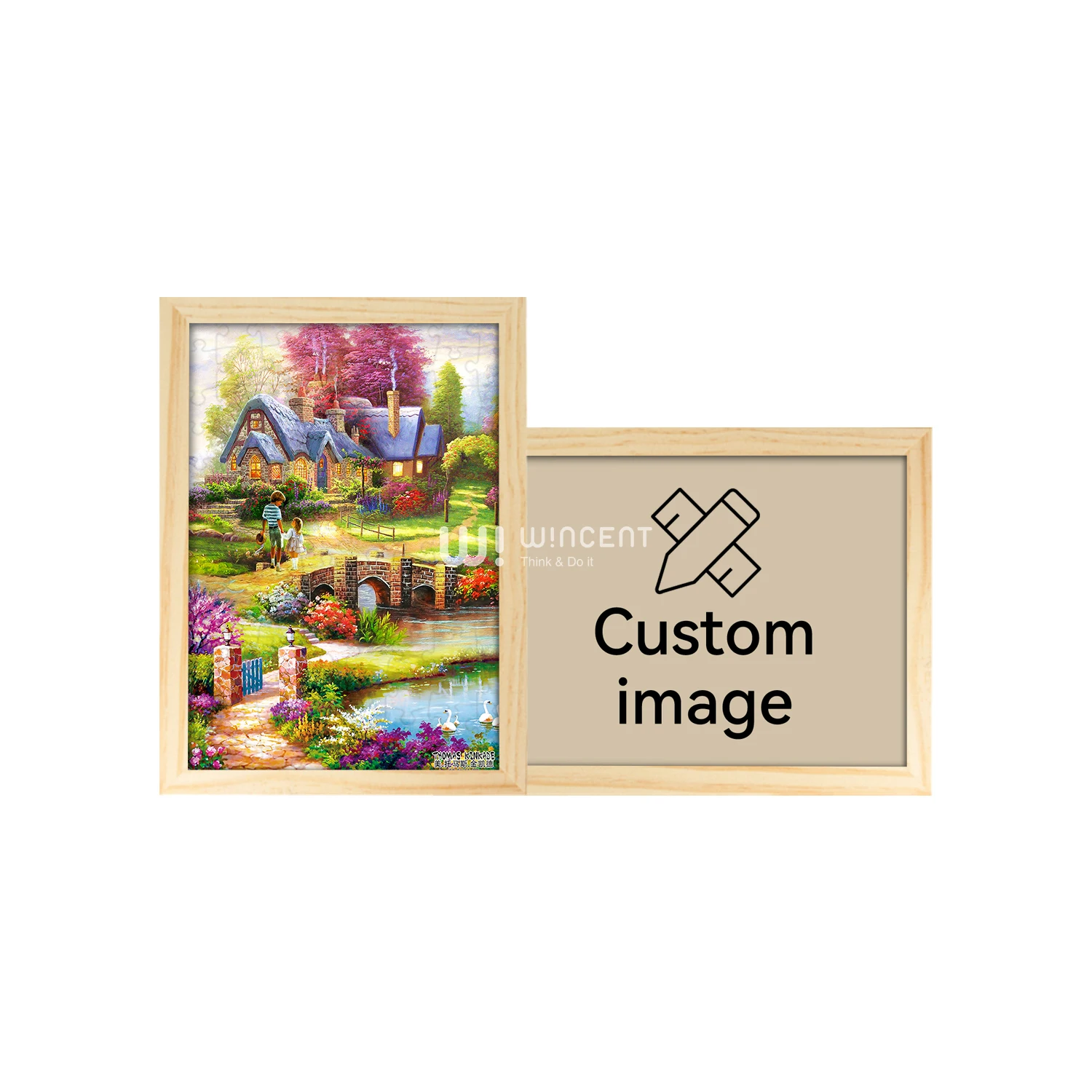 Wincent ODM OEM High quality Custom mini Size 100 piece Custom UV printed jigsaw puzzles machine for kids