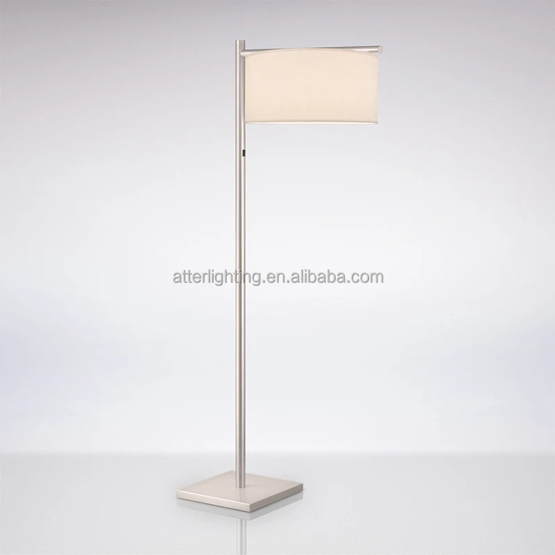 Классический Простой напольный светильник для офиса отеля спальни с квадратным металлическим основанием из атласного никеля