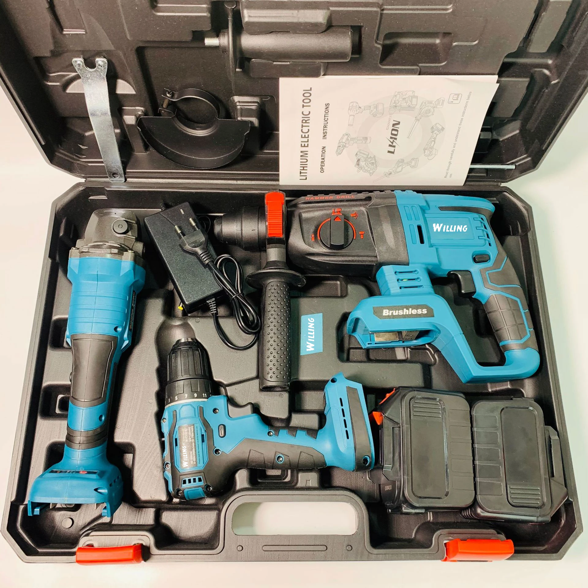 Wholesale Multi Function Set 4 Tool set Power Tools Drill Cordless Cordless Power Tools Drill Combo Kit  cordless drill