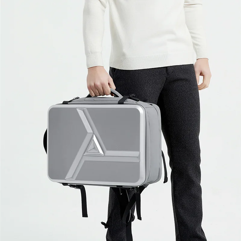 Business Anti-theft Recycled Backpack Usb Charging Waterproof 17.3 Inch Eva Expandable Hard Shell Laptop Bag Men Travel Backpack