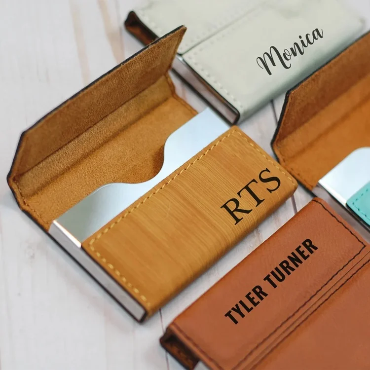 Персонализированная лазерная гравировка с магнитной застежкой металлический держатель для карт из кожзаменителя деловой нержавеющей стали кредитных