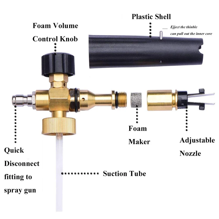 Wholesale custom stock plastic brass car foam cannon lance