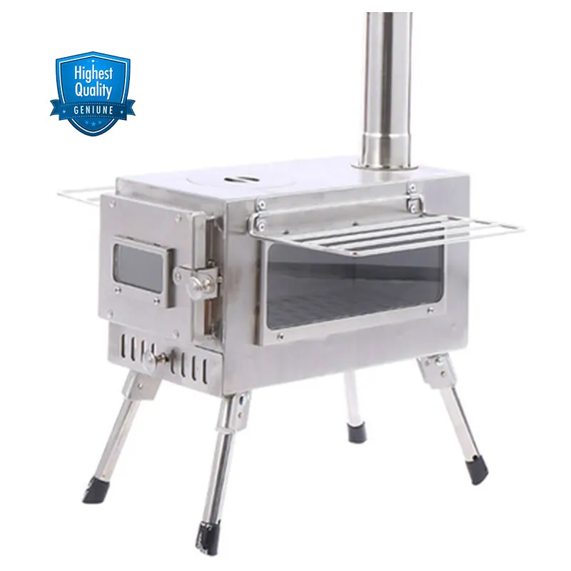 Portable Freesatnding Steel Outdoor Camping Heating Cooking Smokeless Wood Burning Stove For Tent