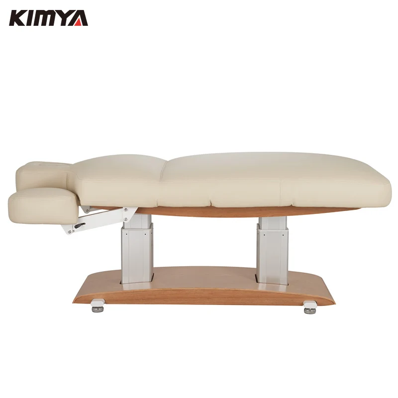 Kimya Adjustable Luxury Modern Treatment Electric Best Spa Cosmetic Eyelash Beauty Salon Wooden Base Massage Table Facial  Bed