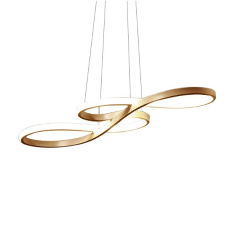 Golden Musical Note Shape Promise Dimming LED Chandelier Lighting for Hotel Cafe Restaurant