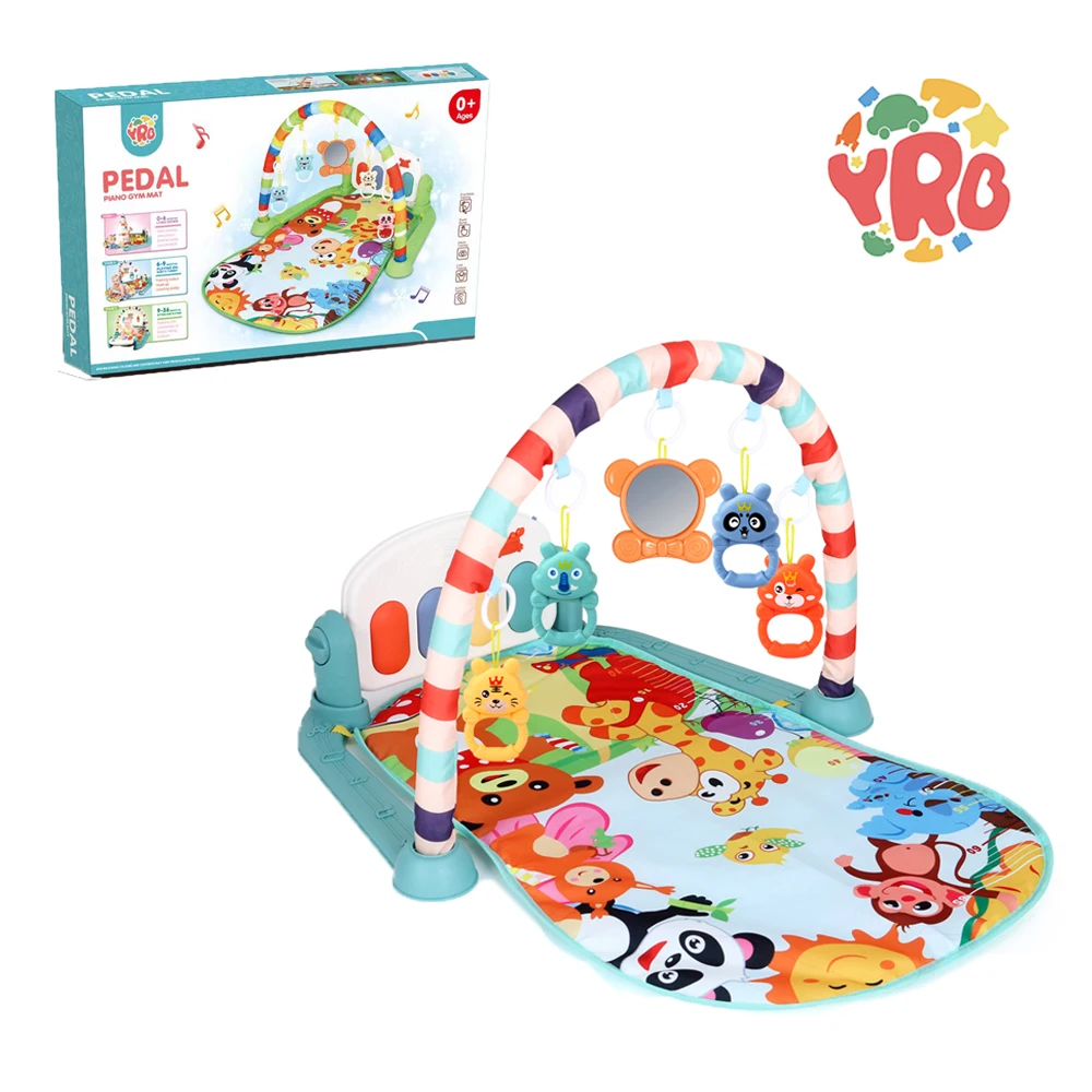 High quality multi functional activity fitness baby sleeping play gym musical mat with pedal piano