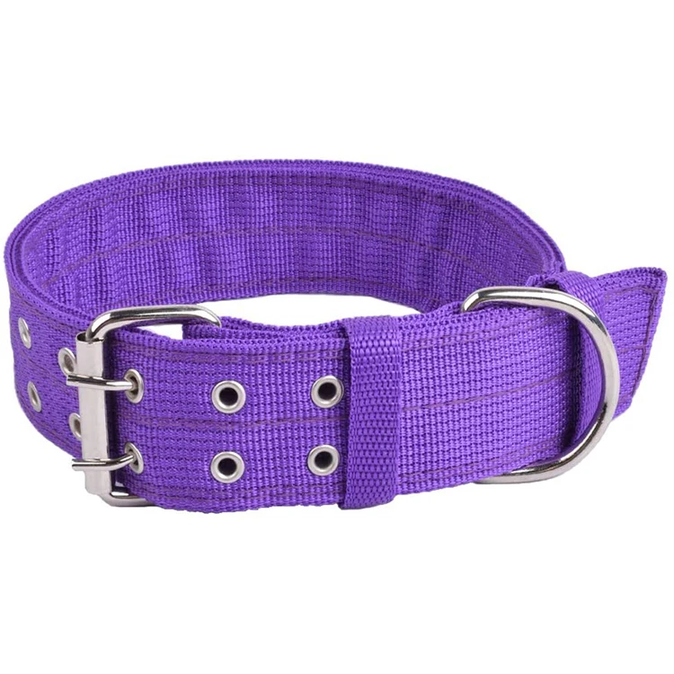 Factory Custom Heavy Duty Training Thick Nylon Tactical Dog Collar With Double Needle Hook