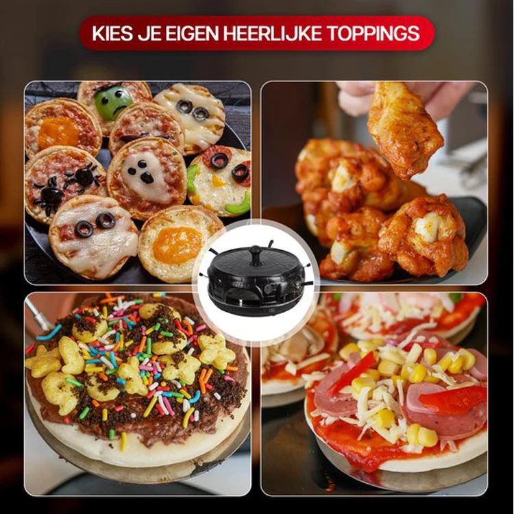 Hot Selling Mini Pizza Maker 4 Person Household Oven Electric Clay Terracotta Pizza Oven Dome