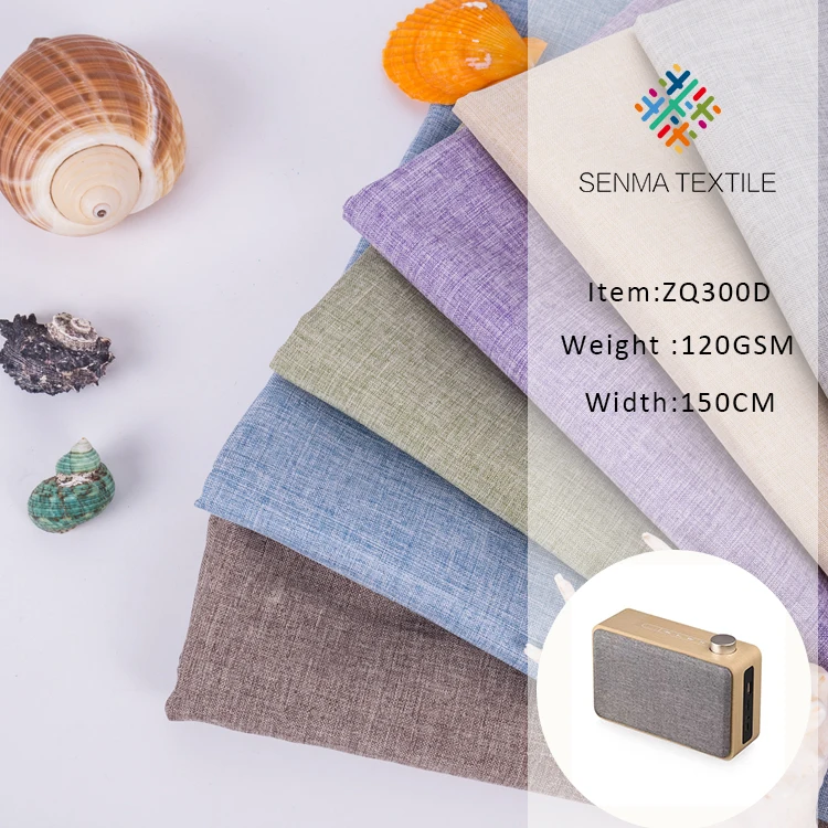 
Thin 300d imitation linen soft polyester book cover speaker fabric 