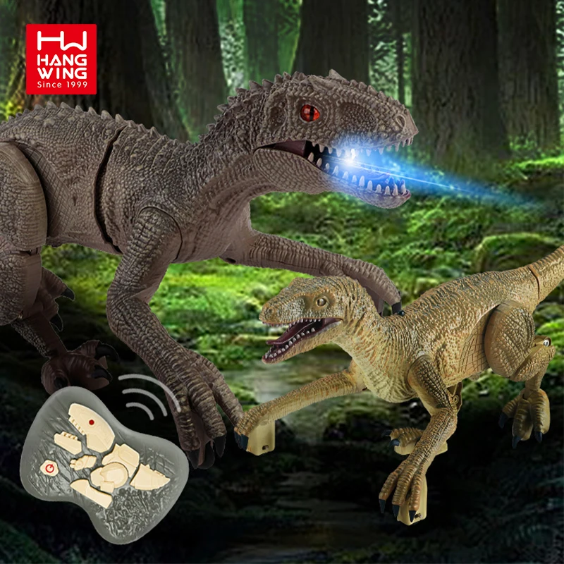 HW Boys 2.4G Remote Control Jurassic World Brutal Raptor RC Electric Radio Running Walking Dinosaur Model for Kids Toys