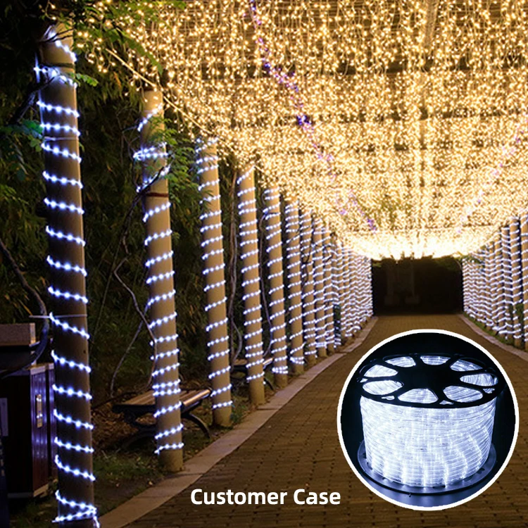 Wholesale Xmas led light flexible rope water proof 50M 100M Outdoor Indoor Holiday Party Wedding Decoration LED rope Lights