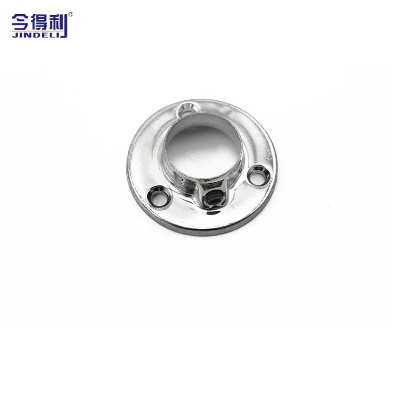 Bulk Furniture 19mm/22mm/25mm diameter Chrome Wardrobe Rail Fitting Aluminium Stainless Steel Flange