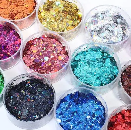 Colour Bulk Wholesale Private Label Chunky Glitter Powder For Epoxy Resin For Nail Party DIY Festival Decoration Cosmetic