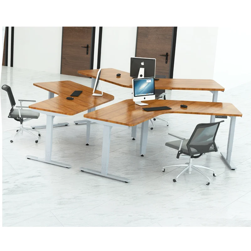 
3 Legs L Shape Ergonomic Executive Height Adjustable Standing Desk 