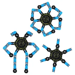 Hot Sale Glow in the Dark Fingertip Mechanical Gyro Chain Deformation Robot Gyro Toy Fingertip Spinner Transformable Fidget Toy