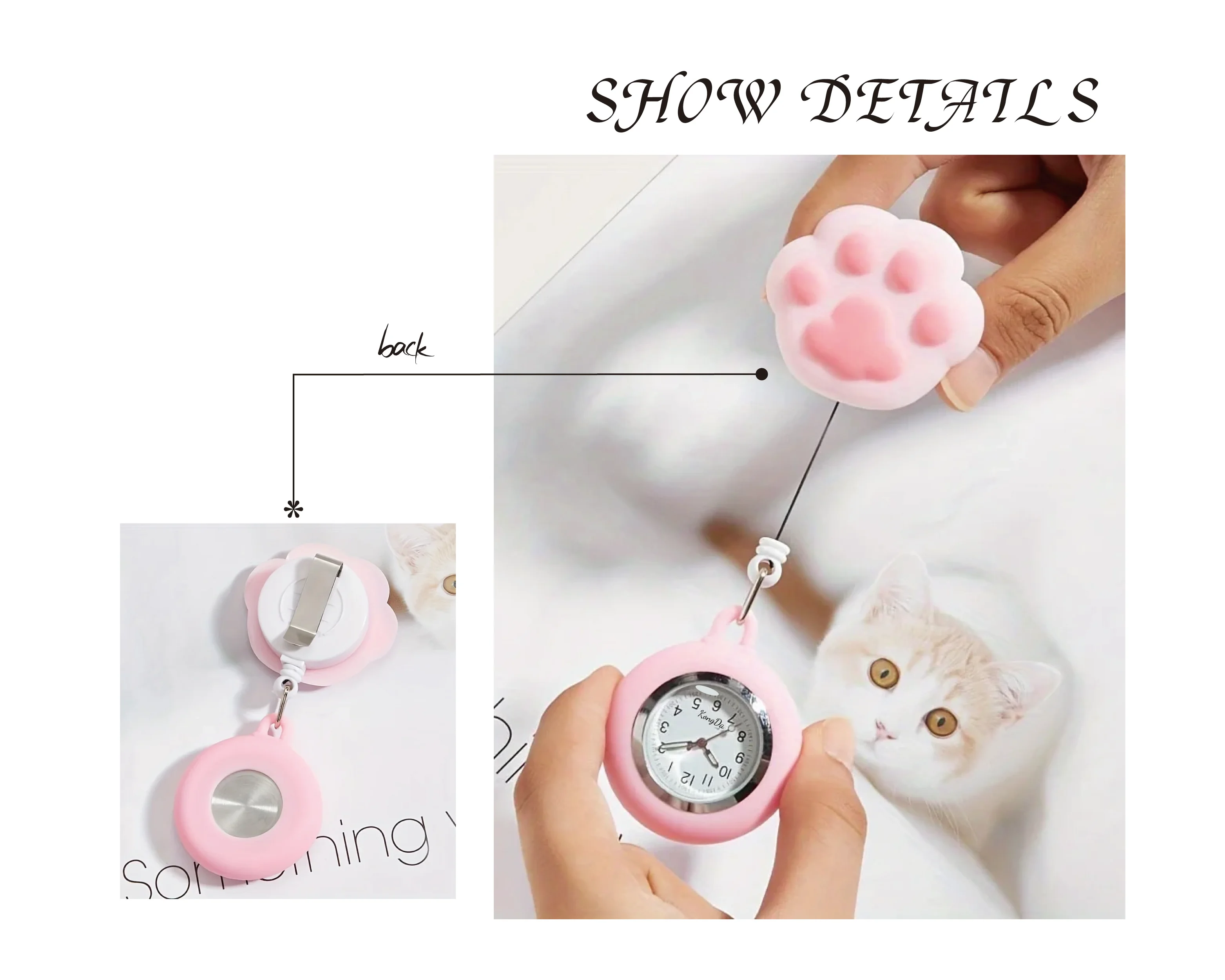 Popular Design Cheap Price Gift Watch Cartoon Hospital Medical Icons Health Heart Care Hang Clip Clock Silicone Nurse Watch