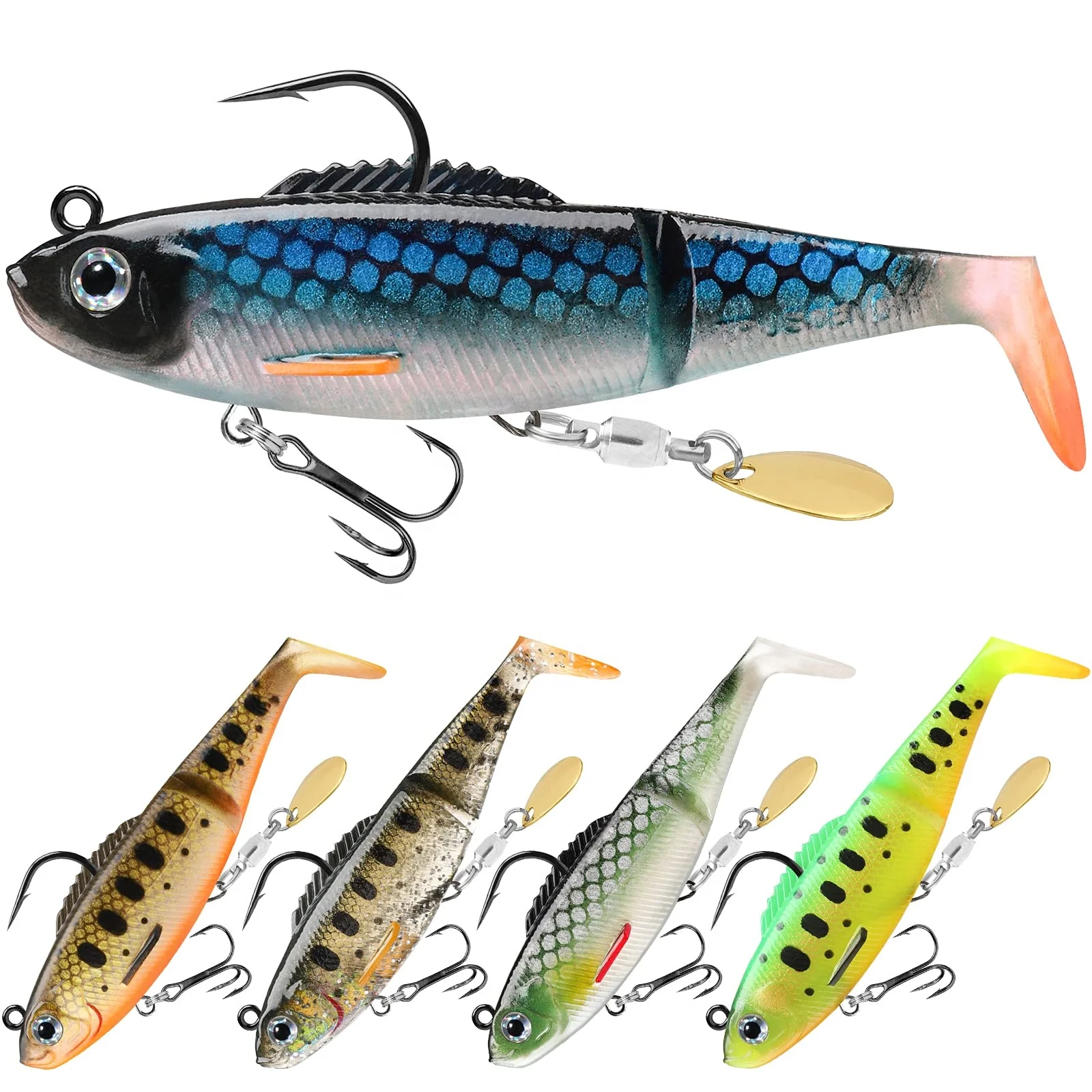 Truscend Gotour manufacturer bass trout pike soft plastic rubber silicon swimbait fishing lure for freshwater