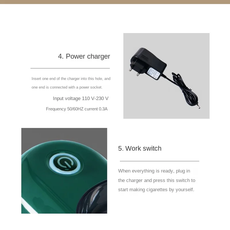 RY5518  tobacco rolling machine smoking accessories cigarette injoctor machine electric cigarette rolling machine