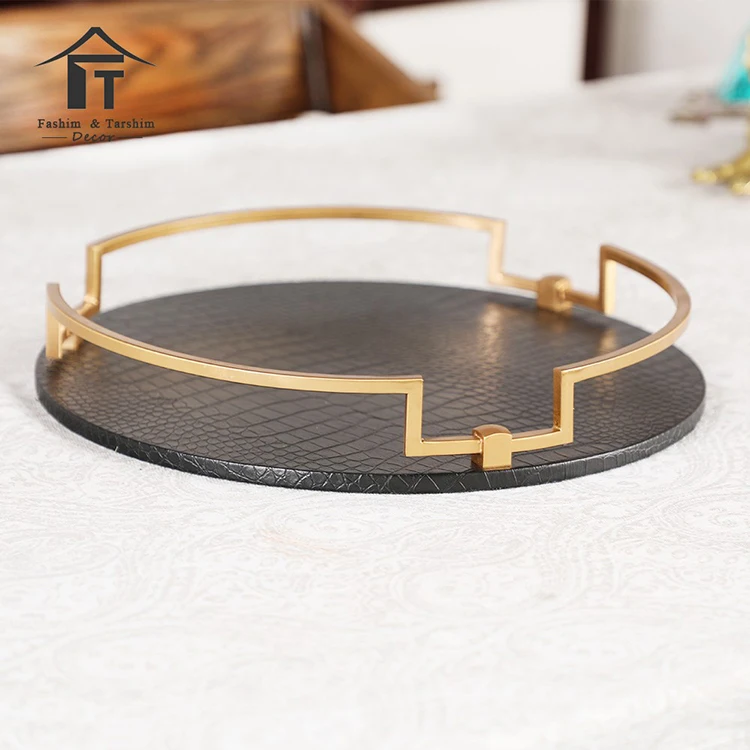 
Hot sell wooden craft leather accessory serving storage tray guangdong 