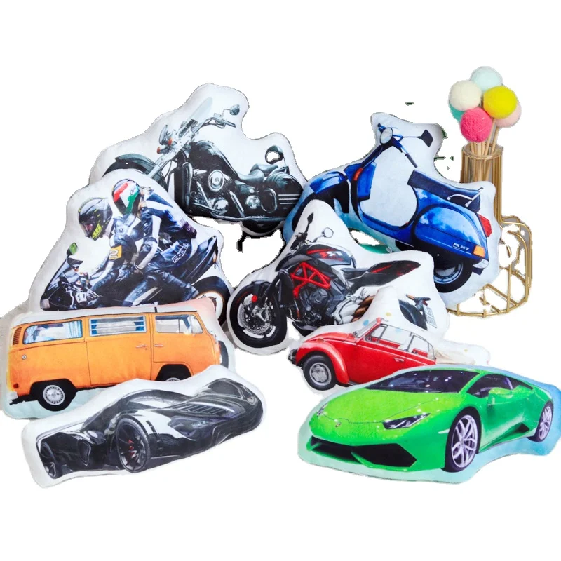 Personalized Photo DIY Car Cushion Racing Toys Motorcycle Pillow Custom Car Shape Pillow Picture Cushion Custom Car Pillow