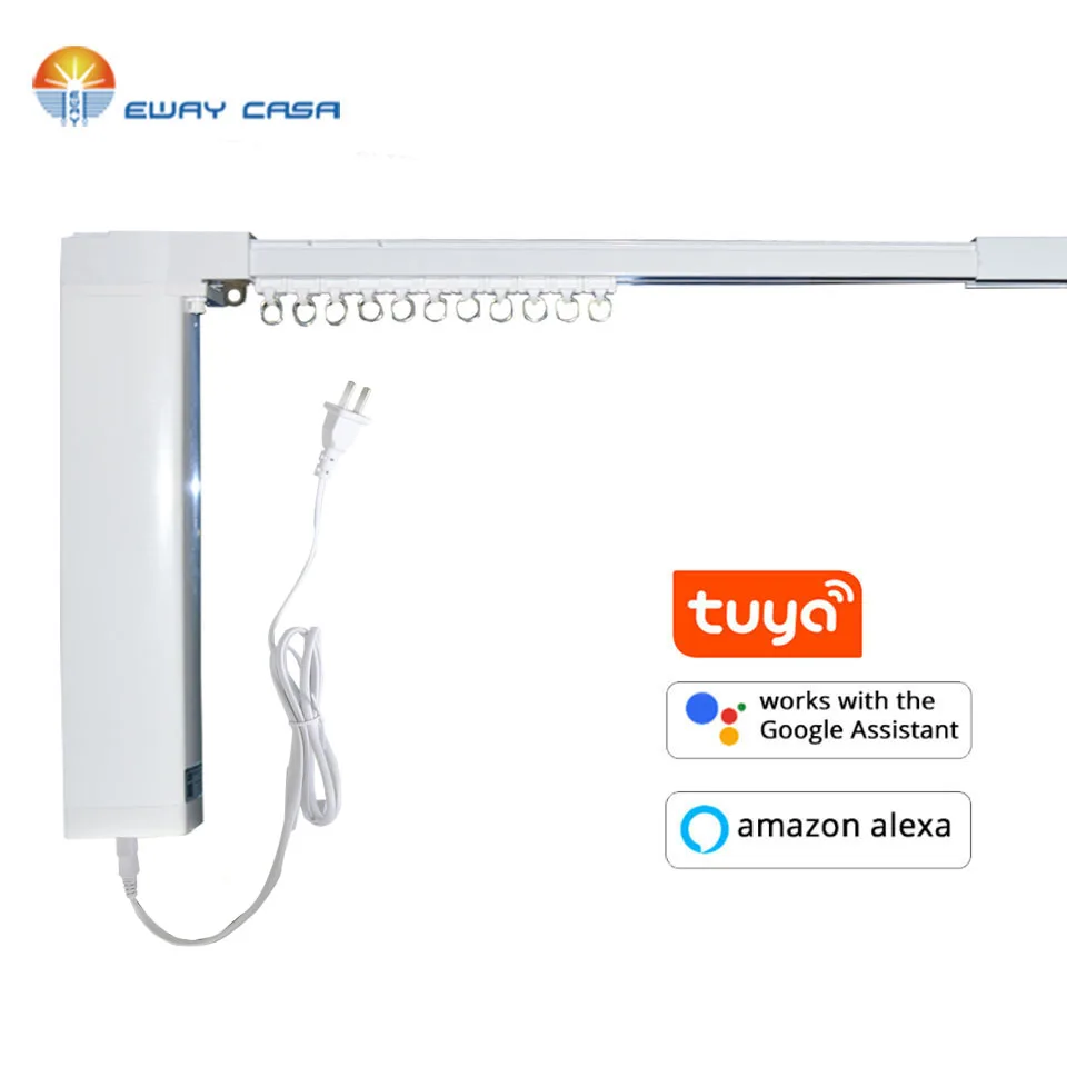 Alexa&Google Home Tuya controlled Motorized WiFi Curtain Track Automatic Electric Curtain Track Smart Home CM_DSTUYA_TRACK1.2N