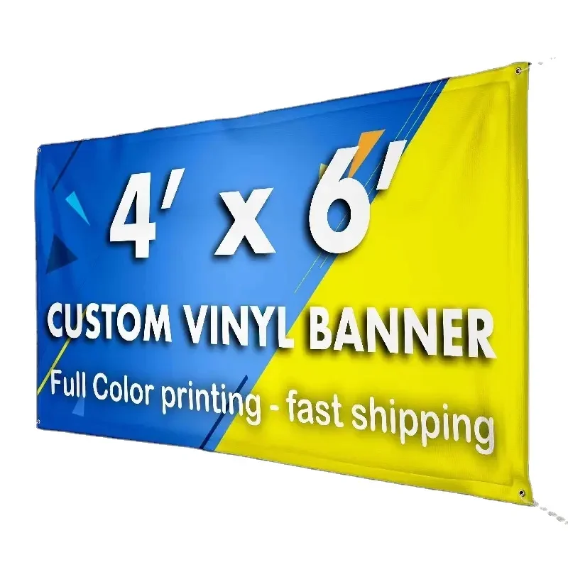 Custom Printing PVC Flex Tarpaulin Banner Mesh Vinyl Banner Waterproof Anti-Strong Wind Outdoor Advertising Banner For Event