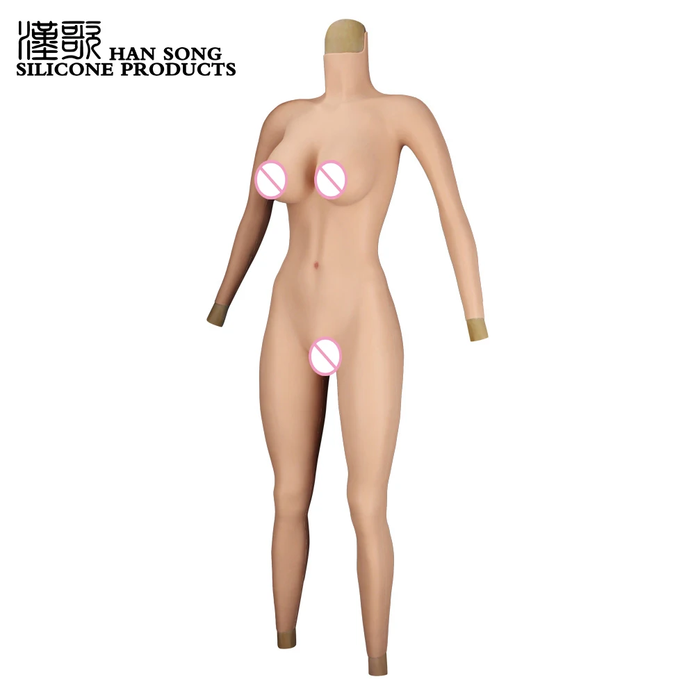 Silicone Full Bodysuit With Arm For Transgenders Drag Queen Breast Plate Forms With  Fake Vagina Panties