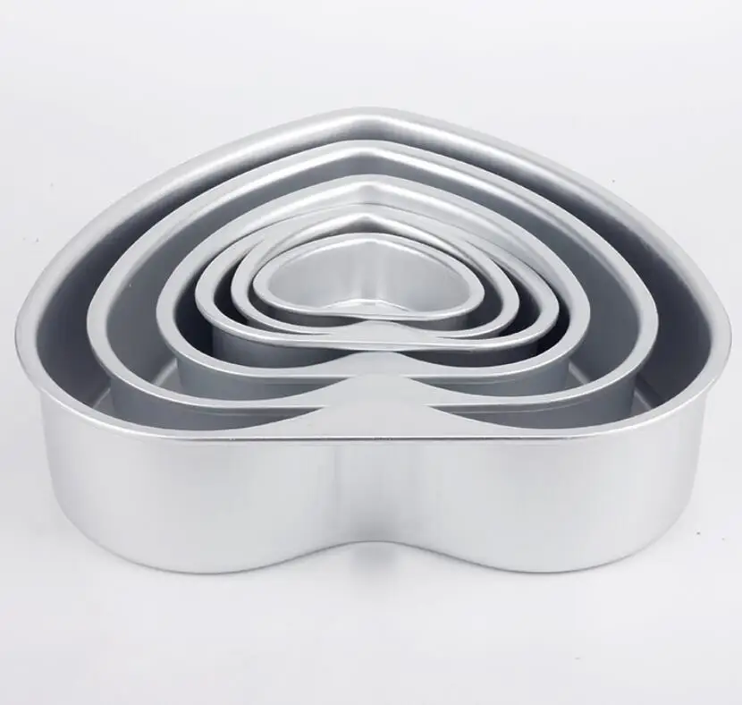 Heart Shape Aluminum Portable Cake Molde In Different Size