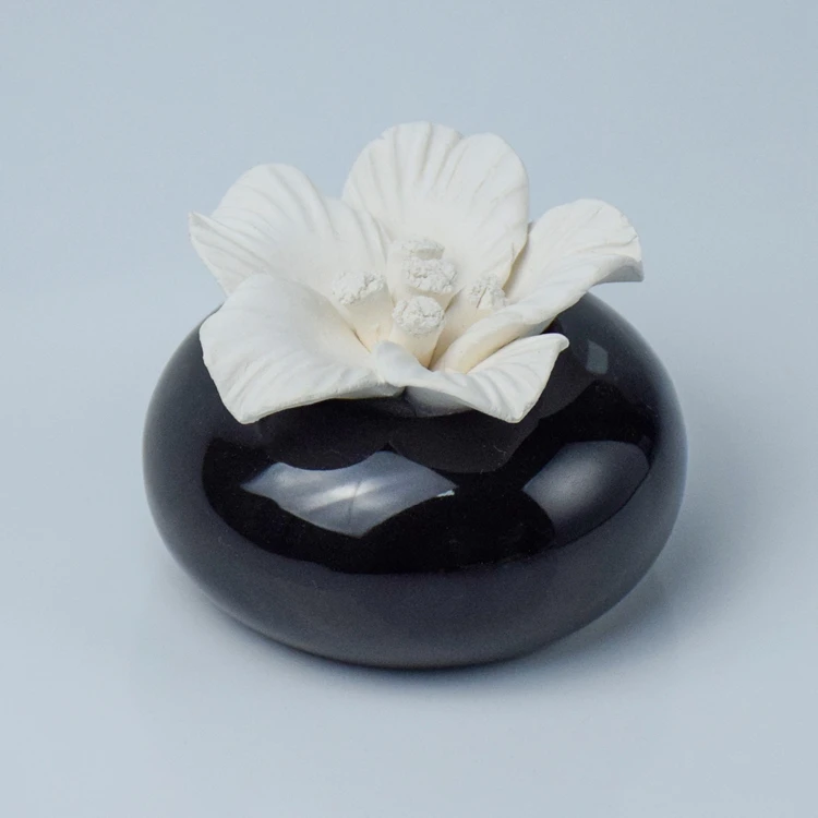 Home decor RoseLotus Peony aromatherapy essential oil Handmade Flower Ceramic Stone Diffuser ceramic aroma diffuser
