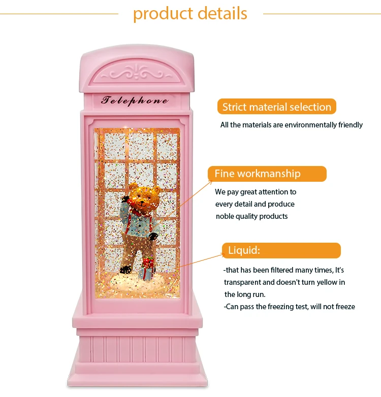 Water Spinning snow globe valentine's day decoration