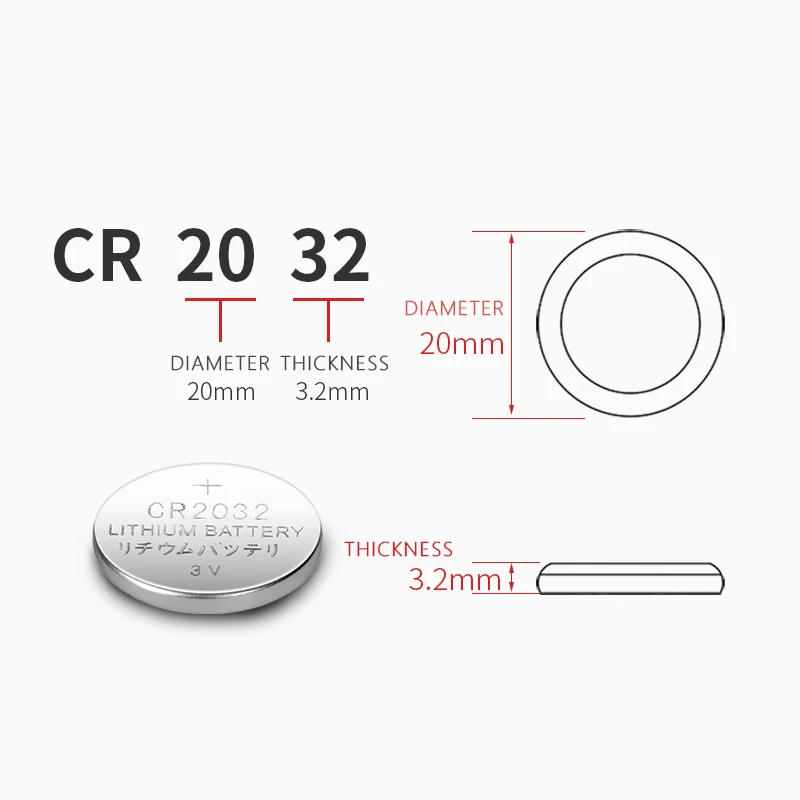  Литиевый Pilas ворс Cr 2032 Монетный элемент 3v Cr2032 кнопочный