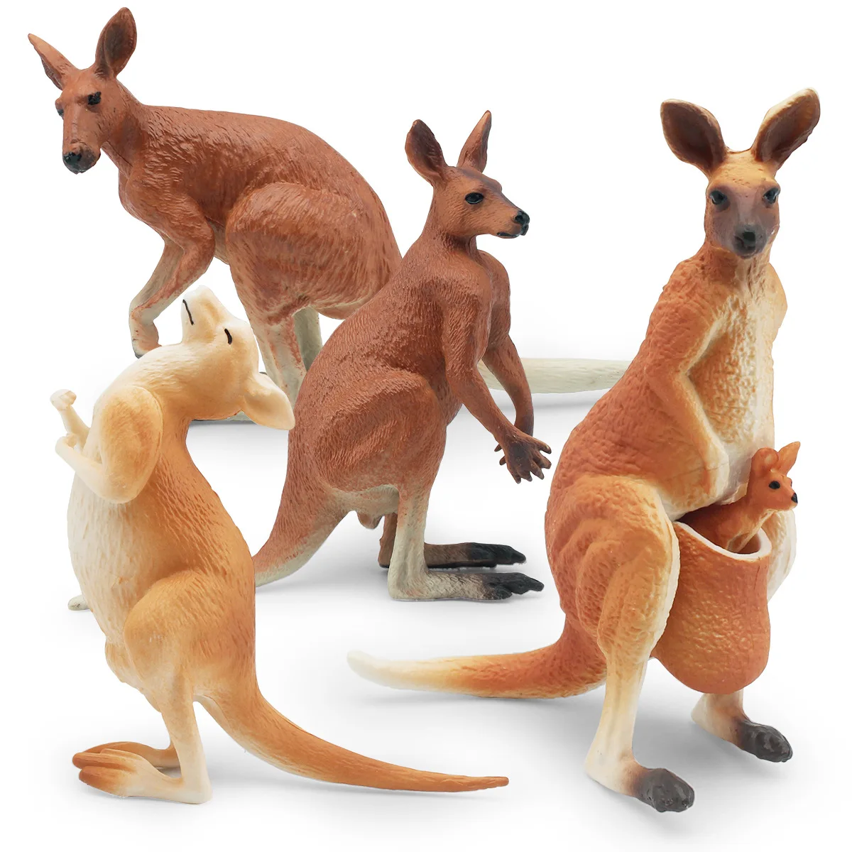 lelewu simulated grassland wild mammal model Australian kangaroo mother and baby decorative handwork