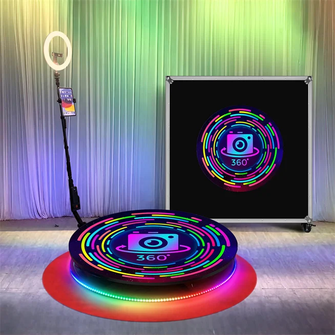 Fashion Popular 360 Degree LED Light Photo Booth Commercial Rental Props for Wedding Parties and Events Video Vending Machine