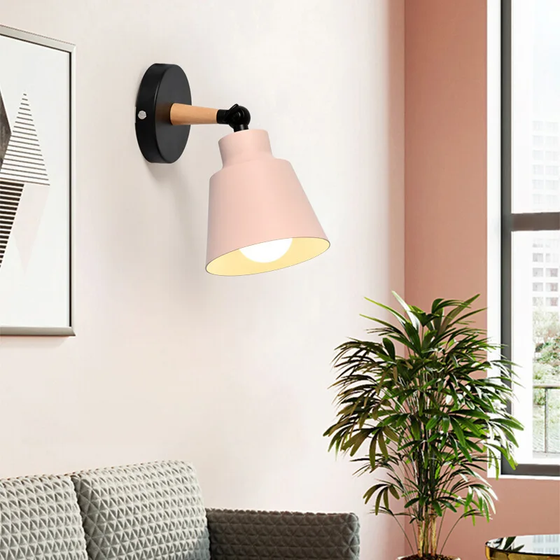 Hot LED Wall Lamp Modern Wooden Bedroom Bracket Light Household Living Room Bathroom Nordic Style Indoor