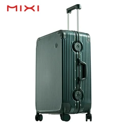 Mixi OEM travel luggage bags aluminum frame business trolley suitcases laptop maletas PC smart suitcase luggage