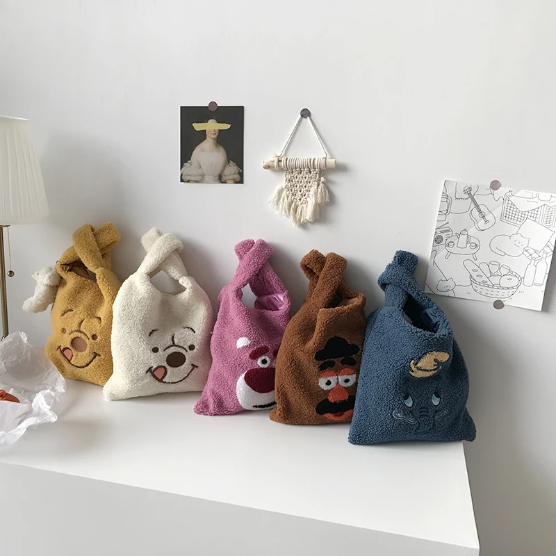 Животные мультфильмы стили высокое качество Милая популярная вещь плюшевая шерсть шоппинг сумка через плечо для молодых девушек