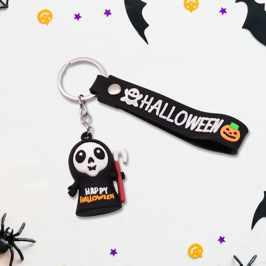 New Products Design Custom Rubber Soft Pvc Key Chain Cartoon Cute Halloween Logo Cute Car Key Chain Accessories