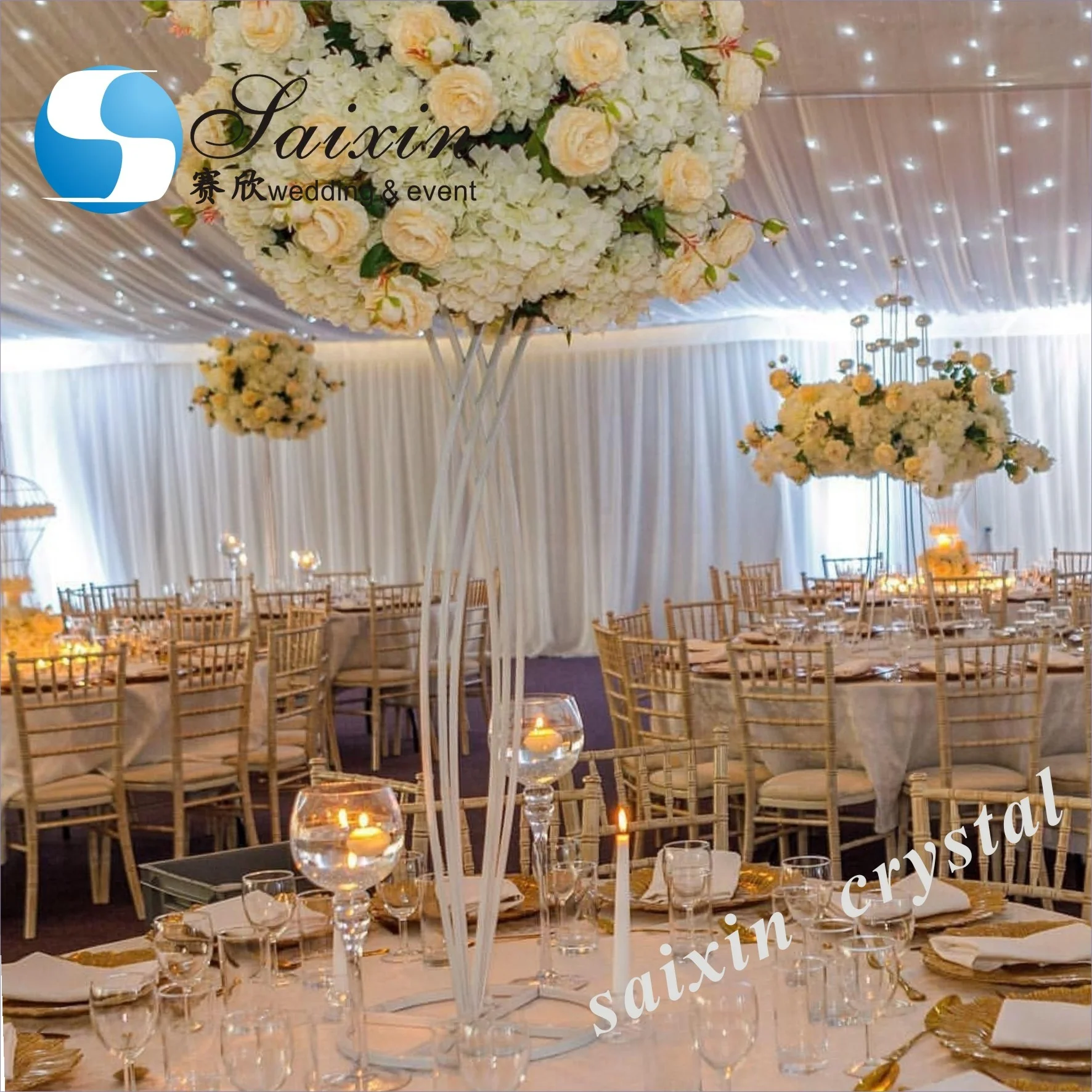 Новое поступление, Золотой металлический крест для свадебного стола, Цветочная стойка, центральные части