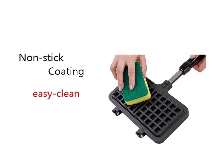 Portable Non-stick Pan Baking Machine Mould Black Egg Waffle Mould Rotary Hot Waffle Baker