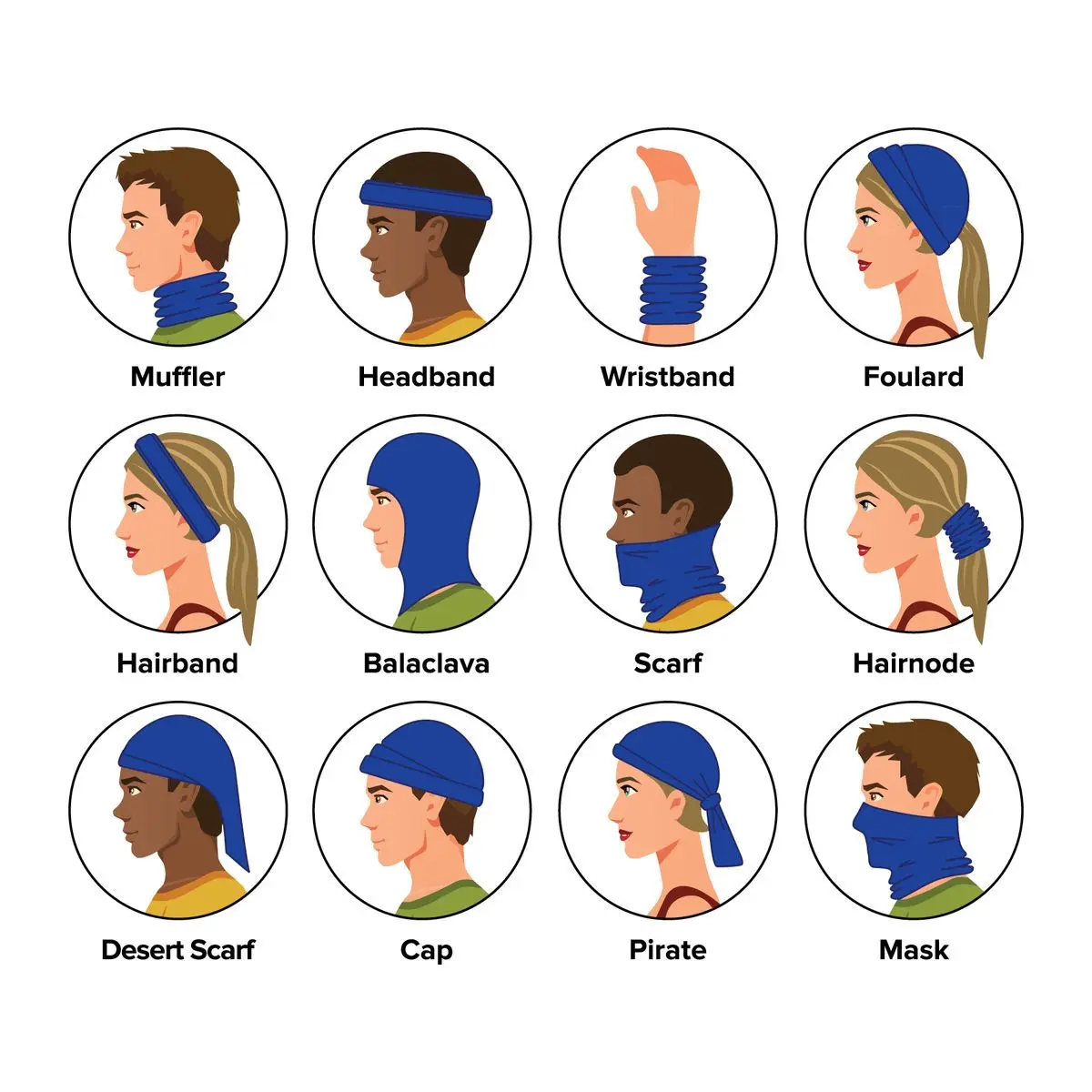 Polyester Multi-Function USA Flag Tubular Face Neck Gaiter Wrap