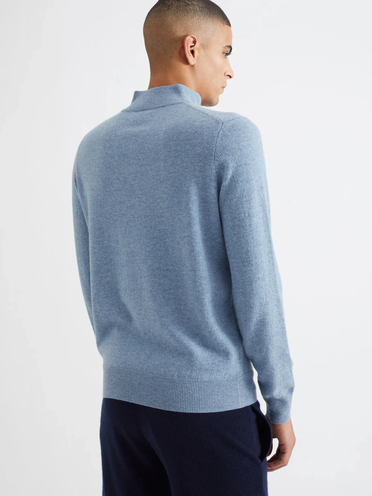 Manufacturer custom half zip neck knit cotton wool cashmere 100% cashmere polo sweater pullover for men clothing