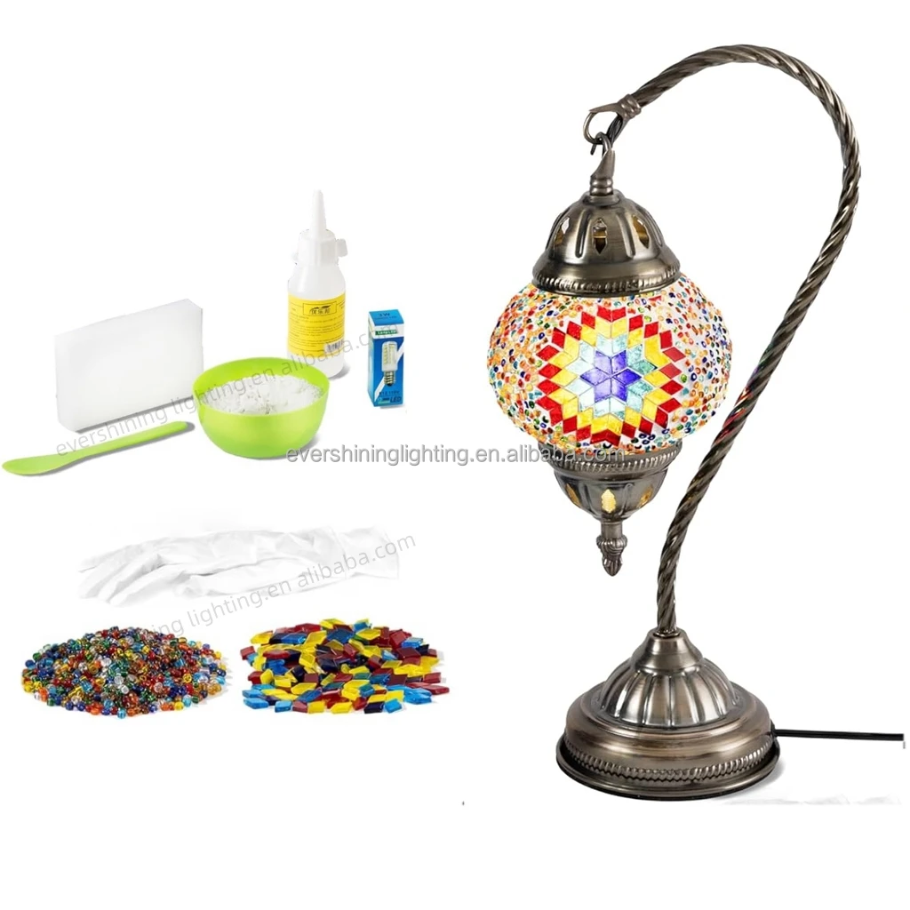 Marrakech Bohemian Light Handmade Turkish Mosaic Lamp Kit DIY Decorative Stained Glass Table Desk Night Light