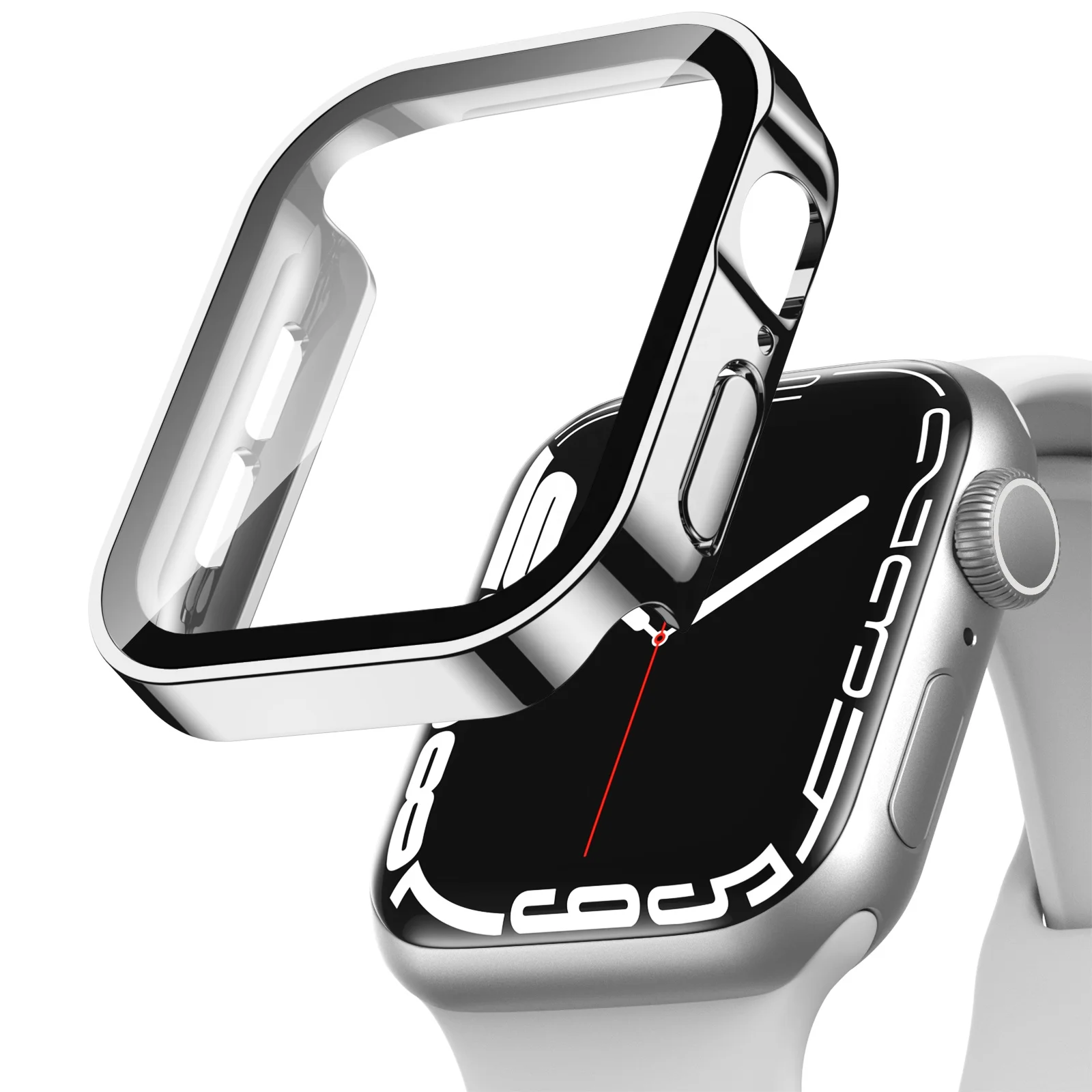 Adepoy A-BK023 luxury smart watch shockproof tempered glass case cover for apple watch series 7 41mm 45mm watch case