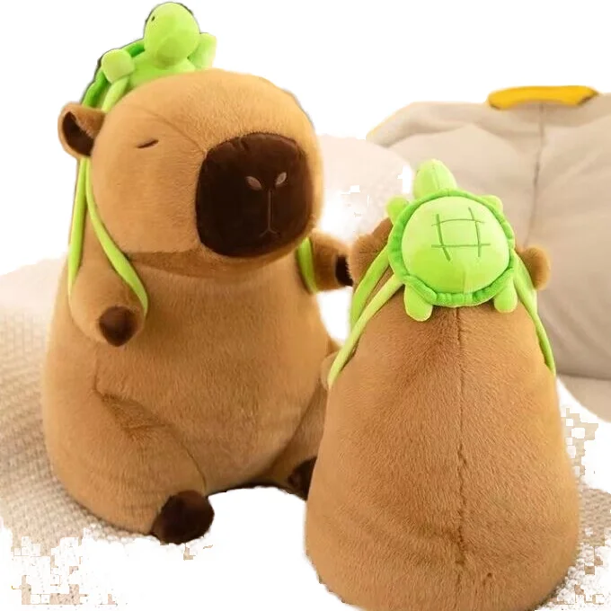 XR Cute 35cm Capybara Stuffed Plush Toy Doll Home Ornaments Doll Plush Toy Cuddly Capybara With Backpack Pillow