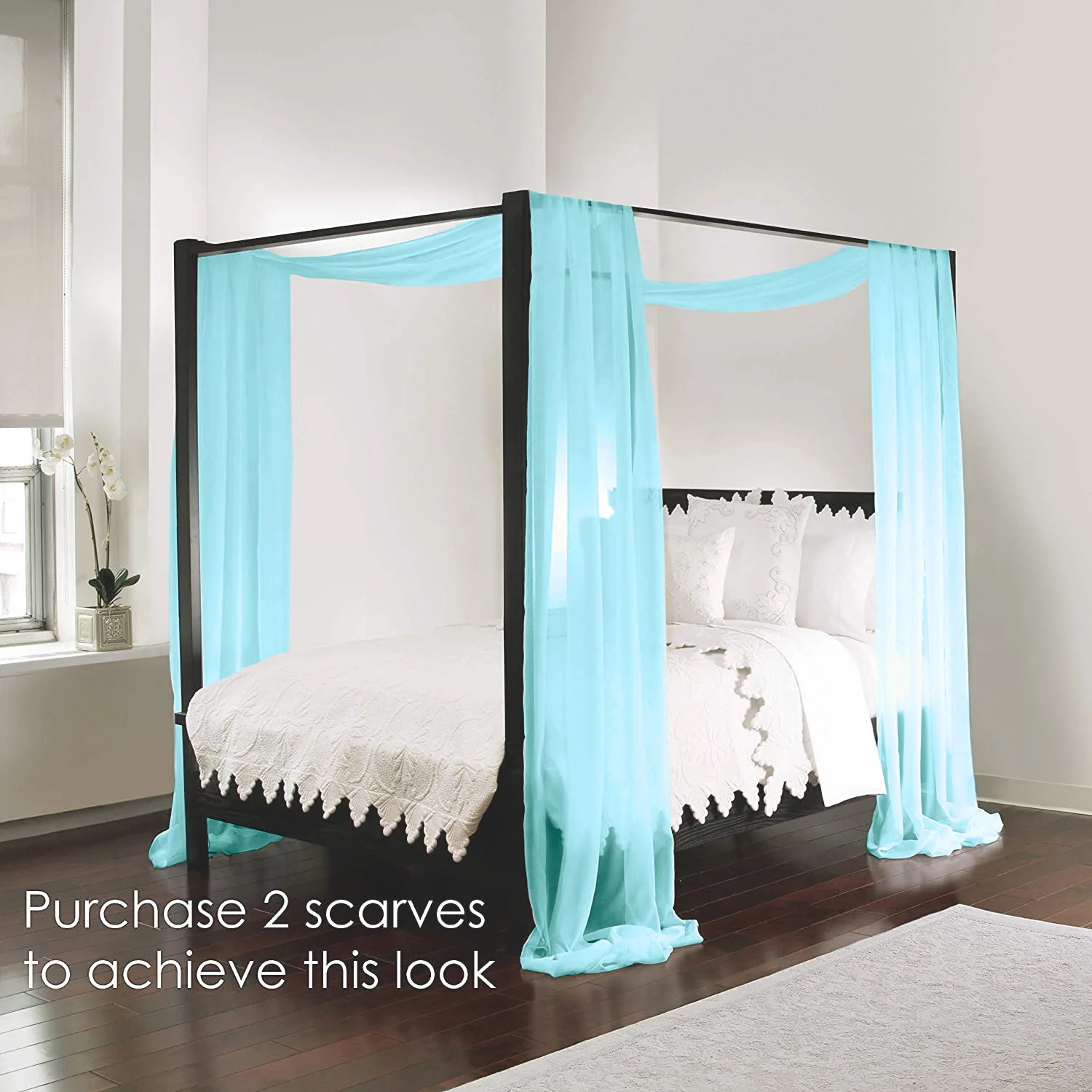 High Quality Hotel Collection White Bed Scarf and Runners 100% Polyester Canopy Bed Sheets Grade A Plain Dyed Design