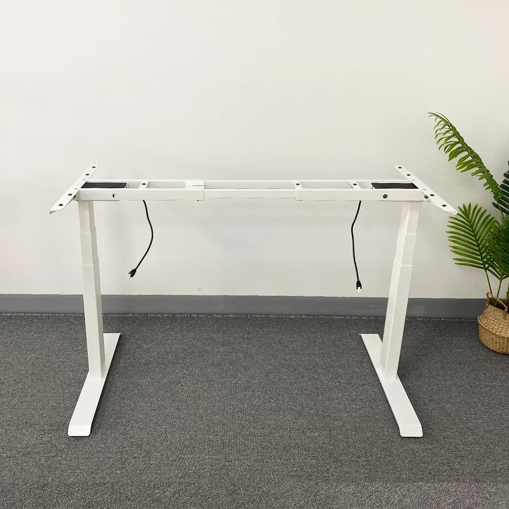 White Executive Office Desk Stand Up Electric Desk Adjustable Portable Electronic Computer Table