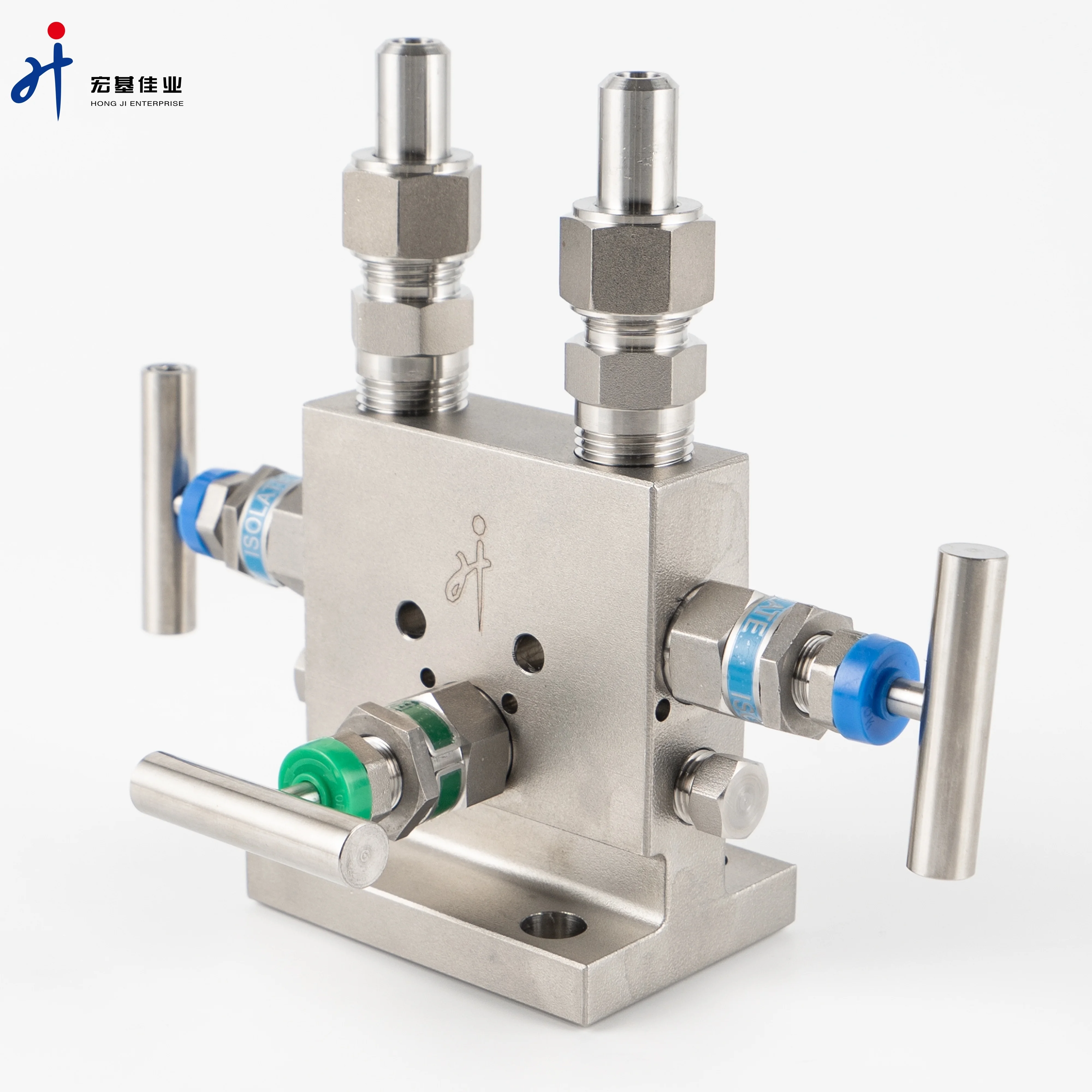 1/2-1/4 Inch T Type Valve Manifolds Stainless Steel 316  Alloy 3 Way Manifolds