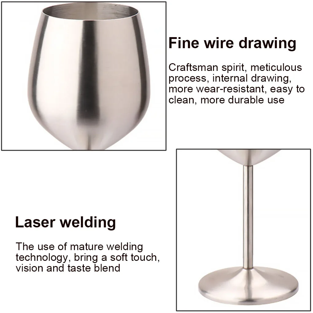 Luxury Red Wine Glasses Goblet Cup Gold Copper Plated Stainless Steel Customized for Wedding Party 16oz Customized Packaging